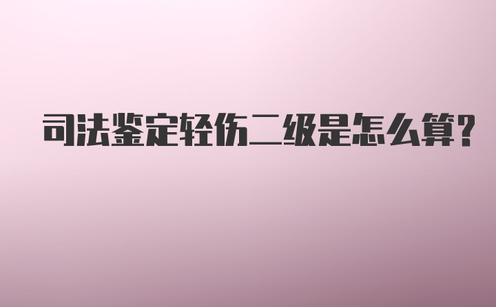 司法鉴定轻伤二级是怎么算？