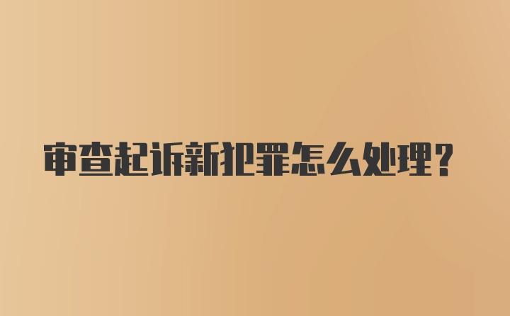 审查起诉新犯罪怎么处理？