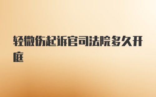 轻微伤起诉官司法院多久开庭