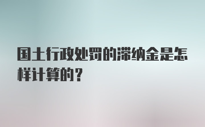 国土行政处罚的滞纳金是怎样计算的？