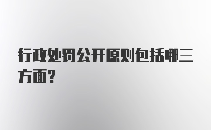 行政处罚公开原则包括哪三方面?