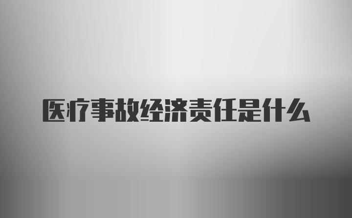 医疗事故经济责任是什么