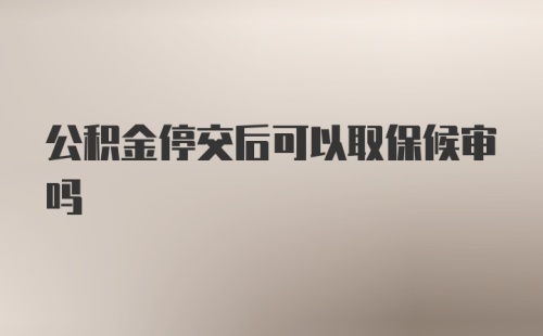 公积金停交后可以取保候审吗