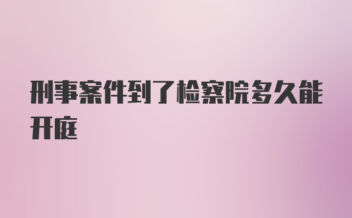 刑事案件到了检察院多久能开庭