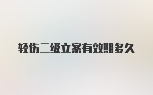 轻伤二级立案有效期多久