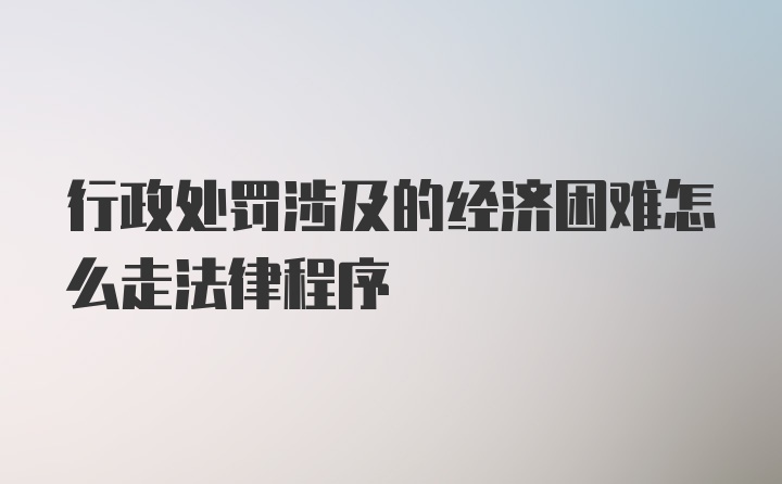 行政处罚涉及的经济困难怎么走法律程序