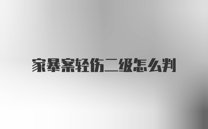 家暴案轻伤二级怎么判