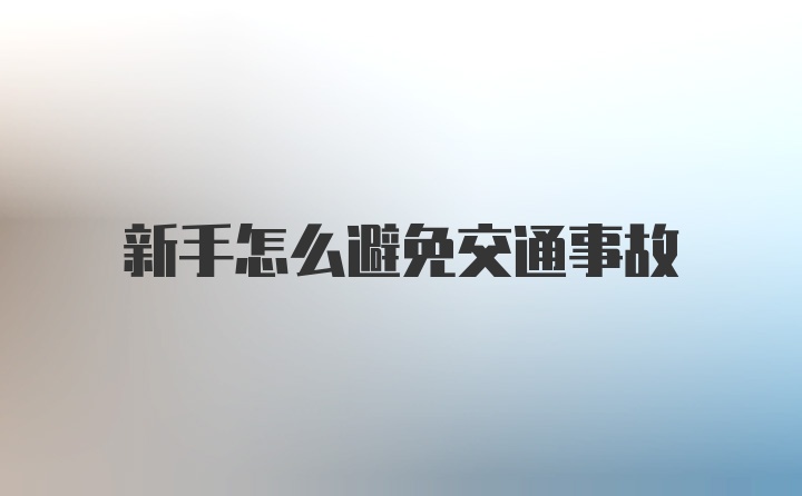 新手怎么避免交通事故