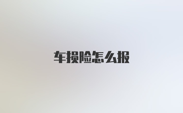 车损险怎么报