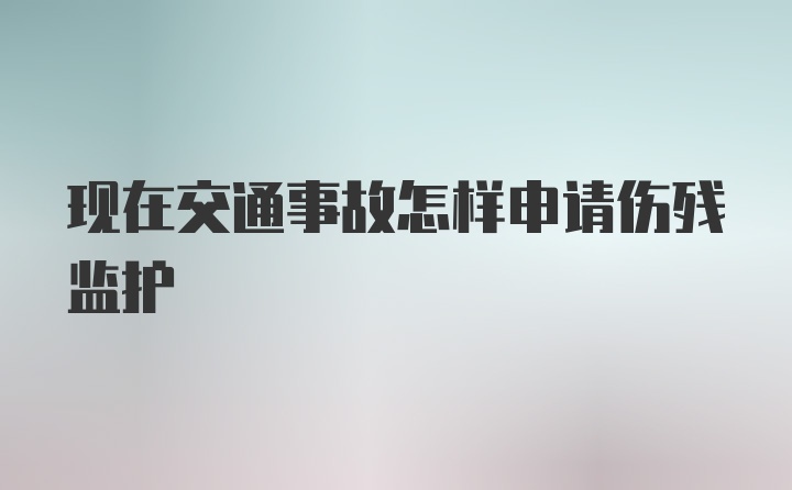 现在交通事故怎样申请伤残监护