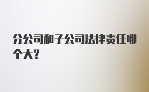 分公司和子公司法律责任哪个大？