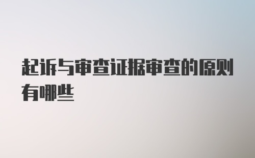 起诉与审查证据审查的原则有哪些