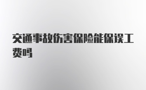 交通事故伤害保险能保误工费吗