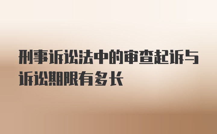 刑事诉讼法中的审查起诉与诉讼期限有多长