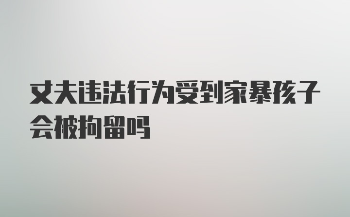 丈夫违法行为受到家暴孩子会被拘留吗