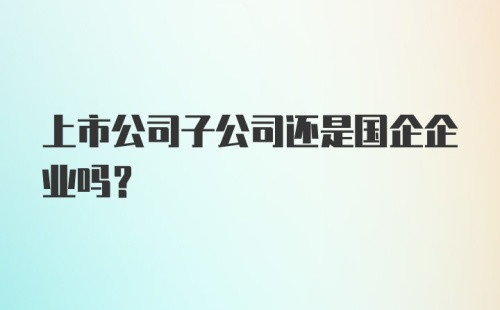 上市公司子公司还是国企企业吗？