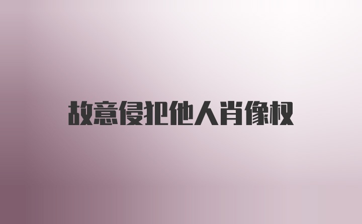 故意侵犯他人肖像权