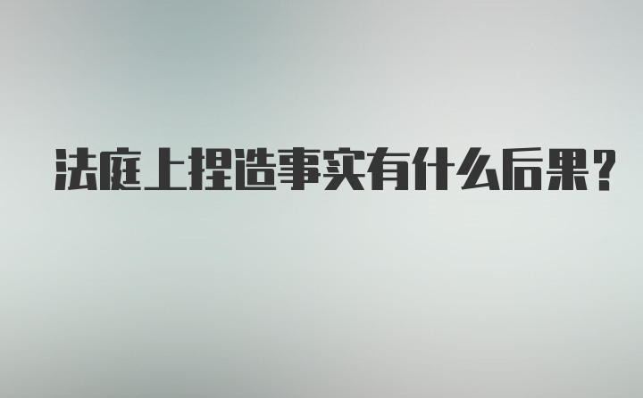 法庭上捏造事实有什么后果？