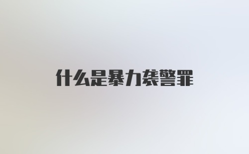 什么是暴力袭警罪