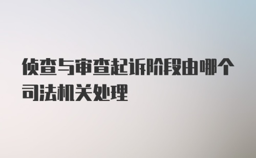 侦查与审查起诉阶段由哪个司法机关处理