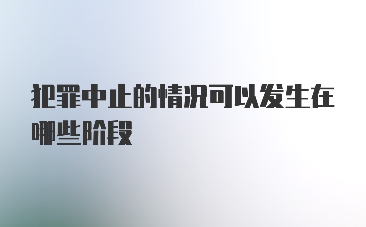 犯罪中止的情况可以发生在哪些阶段