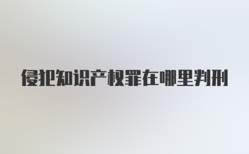 侵犯知识产权罪在哪里判刑