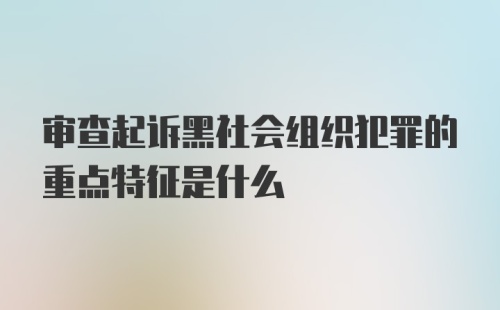 审查起诉黑社会组织犯罪的重点特征是什么