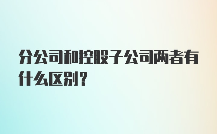 分公司和控股子公司两者有什么区别？