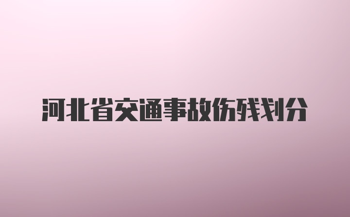 河北省交通事故伤残划分