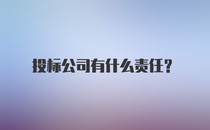 投标公司有什么责任?