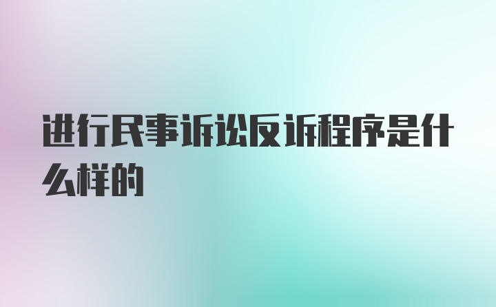 进行民事诉讼反诉程序是什么样的