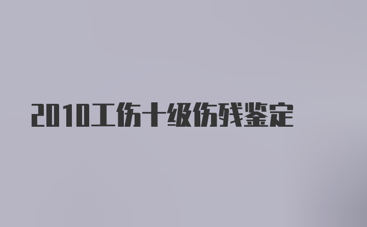 2010工伤十级伤残鉴定