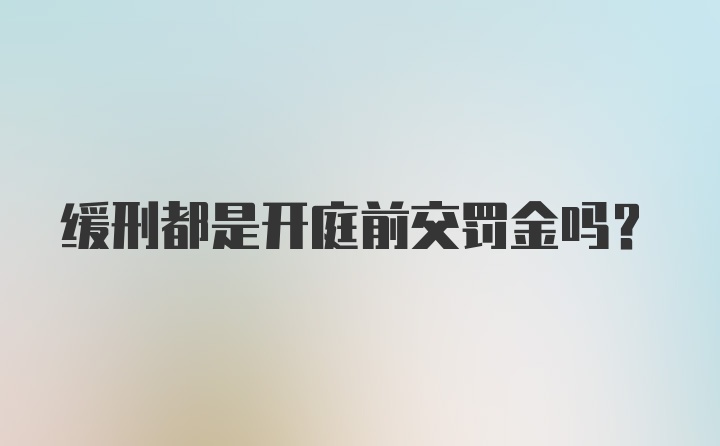 缓刑都是开庭前交罚金吗？