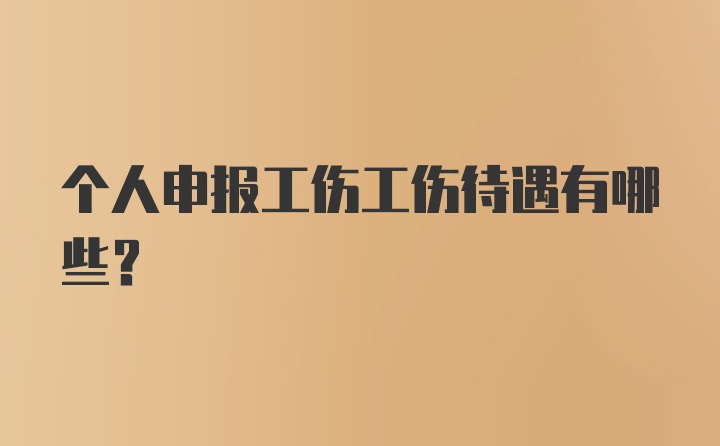 个人申报工伤工伤待遇有哪些？