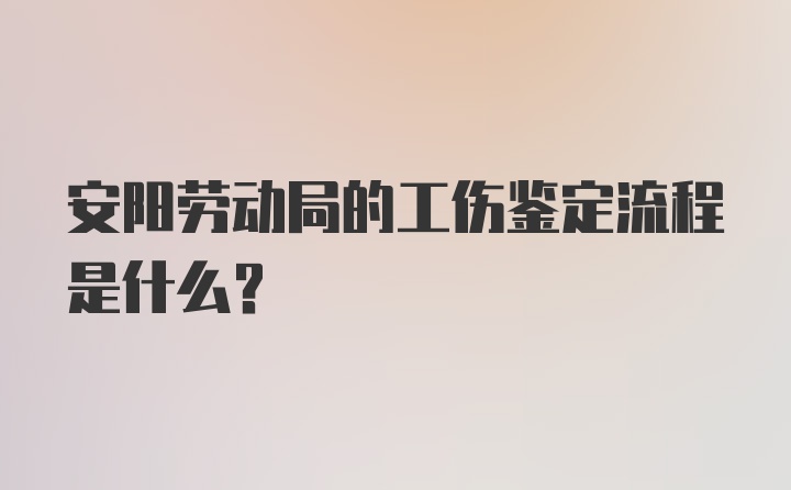 安阳劳动局的工伤鉴定流程是什么？