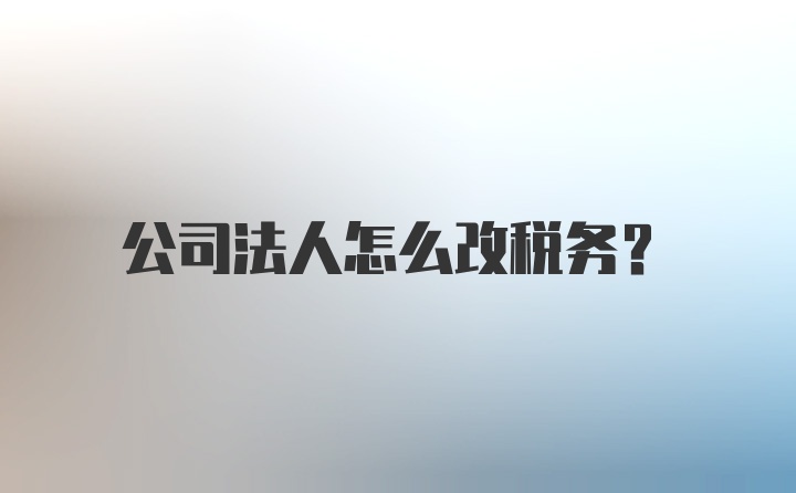 公司法人怎么改税务?