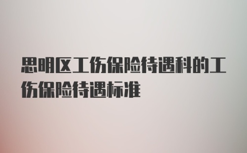 思明区工伤保险待遇科的工伤保险待遇标准