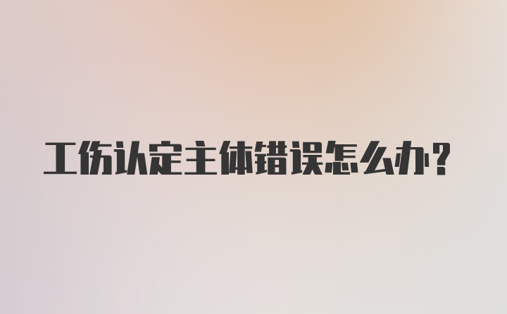 工伤认定主体错误怎么办？