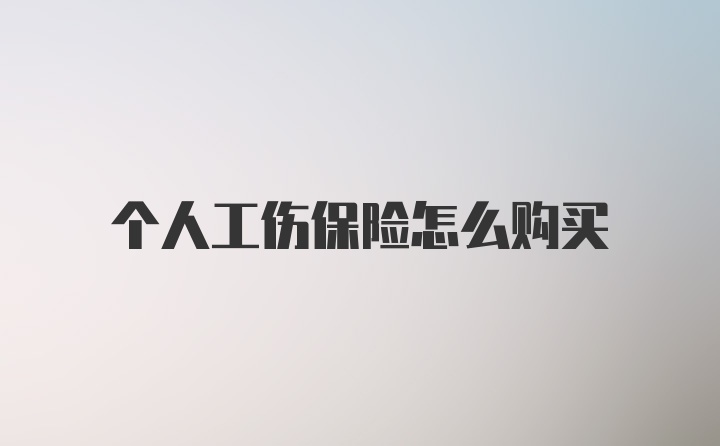 个人工伤保险怎么购买