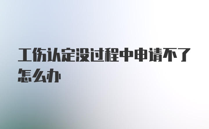 工伤认定没过程中申请不了怎么办