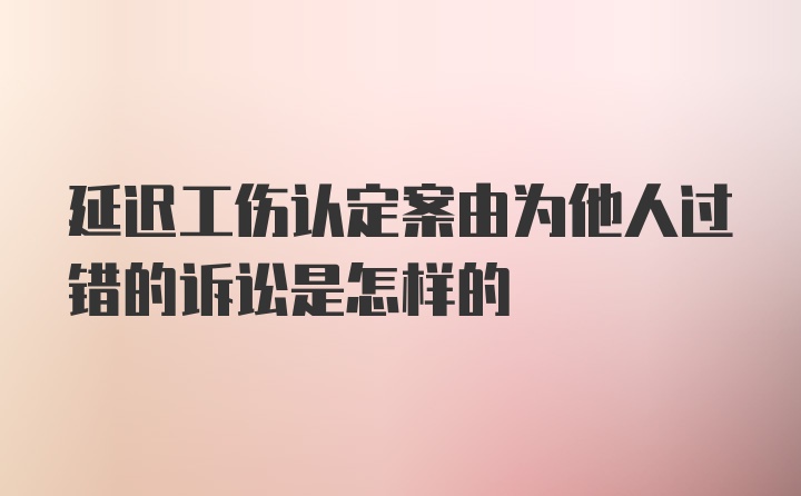 延迟工伤认定案由为他人过错的诉讼是怎样的