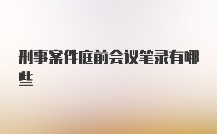 刑事案件庭前会议笔录有哪些