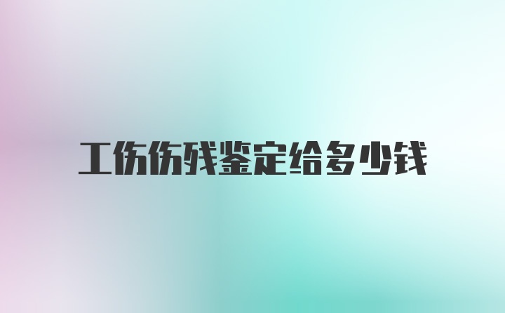 工伤伤残鉴定给多少钱