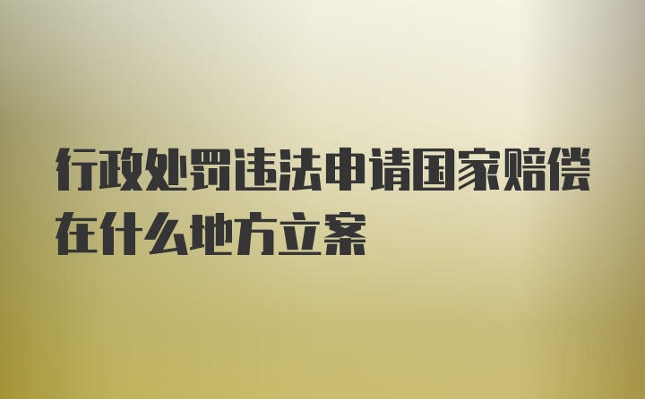 行政处罚违法申请国家赔偿在什么地方立案