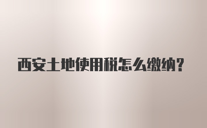 西安土地使用税怎么缴纳?