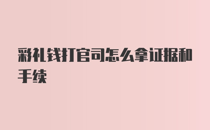 彩礼钱打官司怎么拿证据和手续