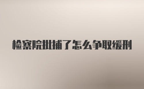 检察院批捕了怎么争取缓刑