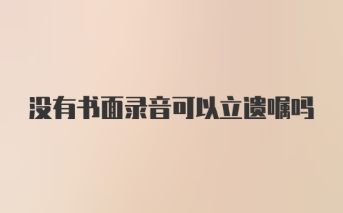 没有书面录音可以立遗嘱吗