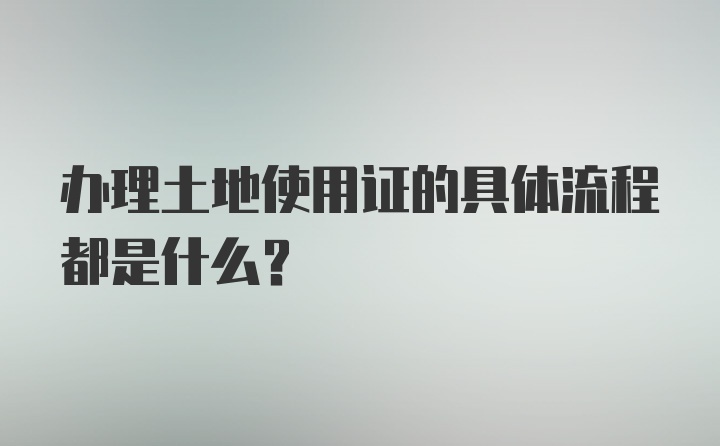 办理土地使用证的具体流程都是什么？