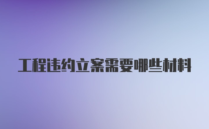 工程违约立案需要哪些材料